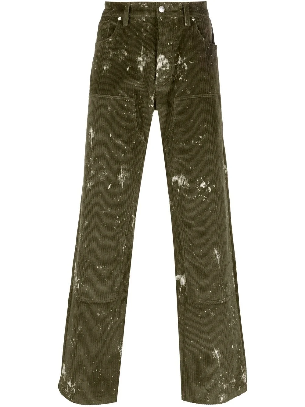 paint-splatter corduroy trousers - 1