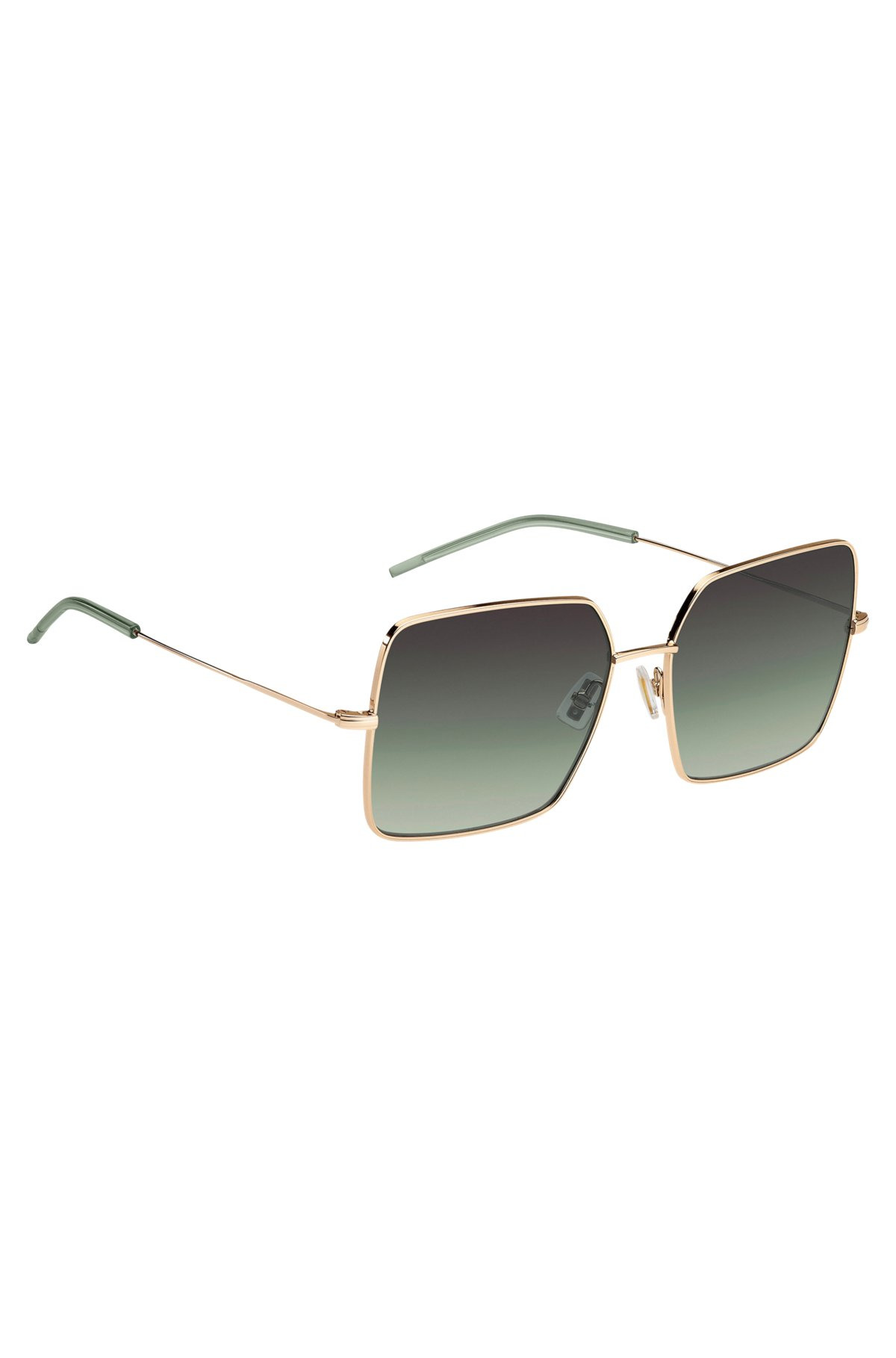 GOLD-TONE SUNGLASSES WITH GREEN END-TIPS - 4