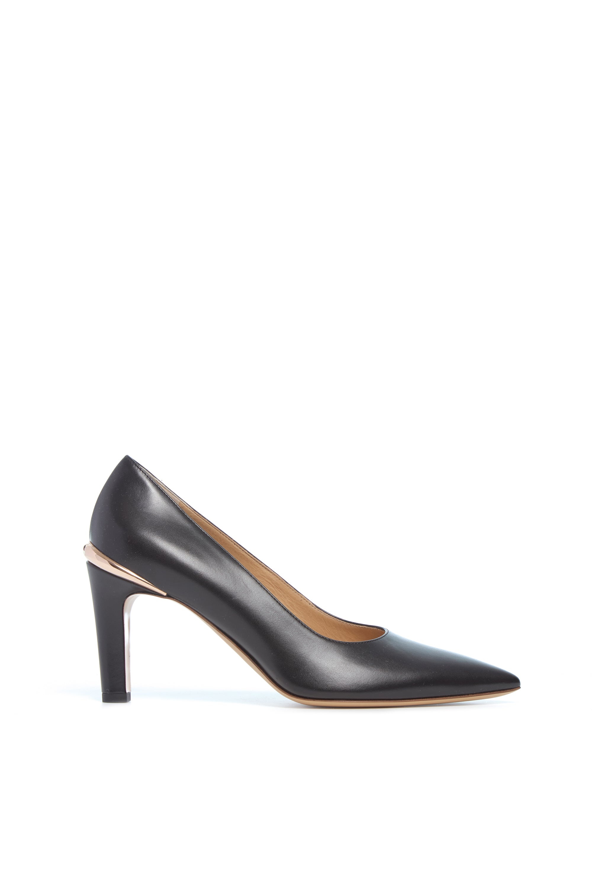 Edwina High Heel Stiletto Pump in Black Soft Leather - 1