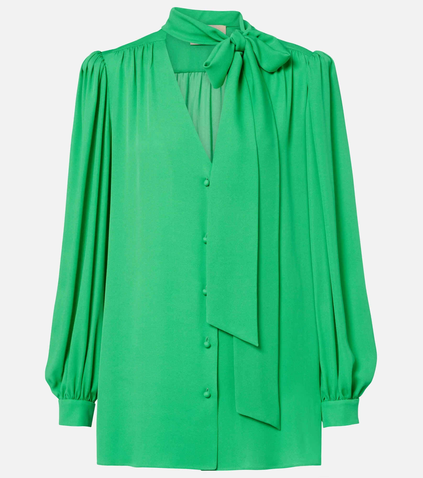 Tie-neck silk georgette blouse - 1