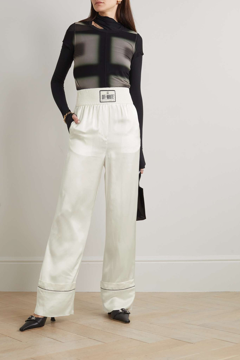 Off-White Appliquéd satin wide-leg pants outlook