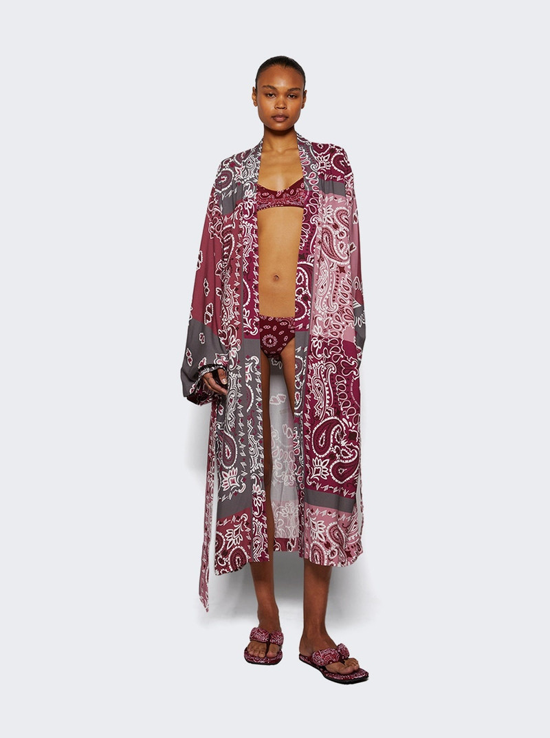 THE ATTICO Bandana Kaftan Grey And Mauve outlook