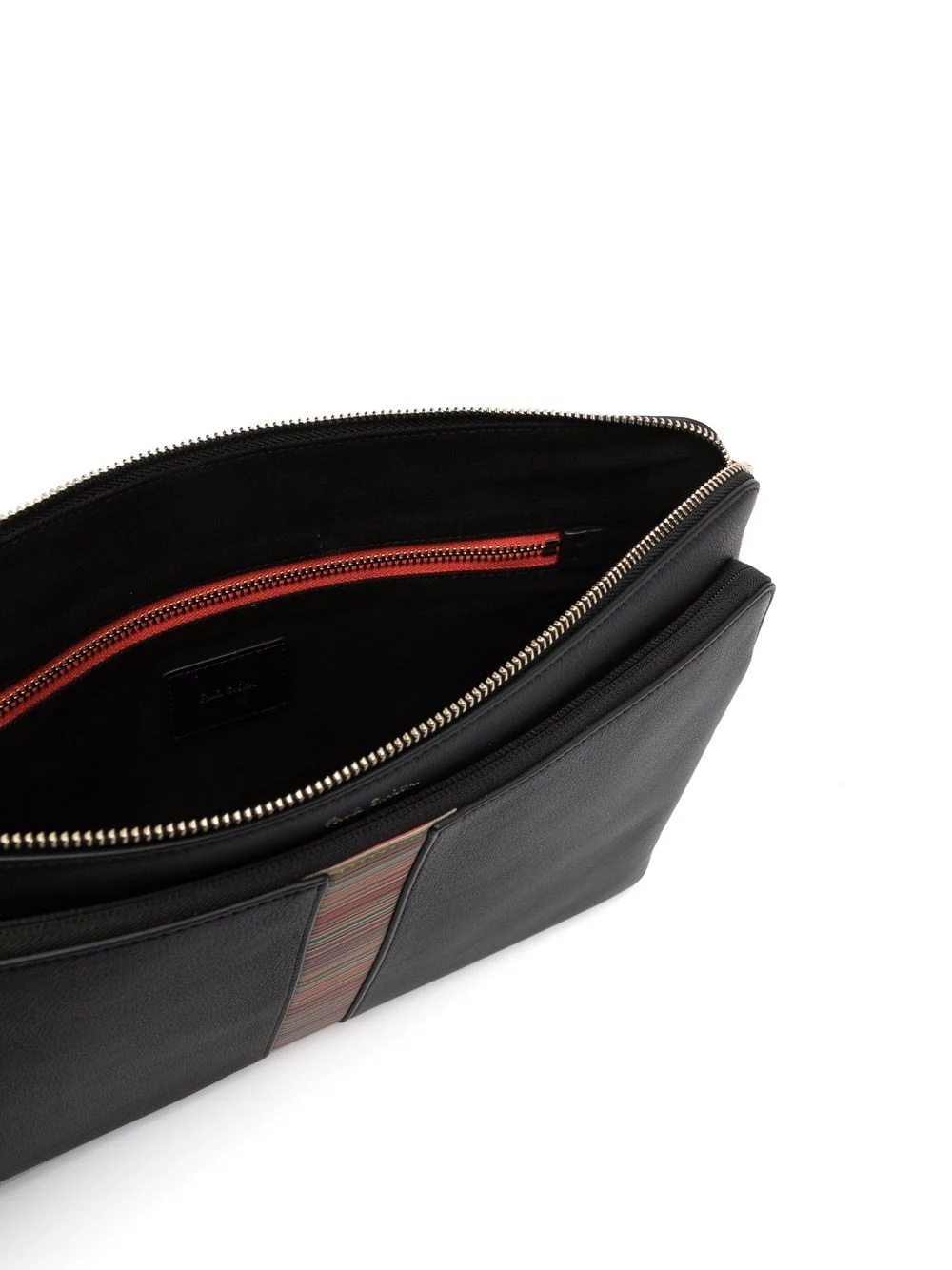 artist-stripe leather clutch bag - 5