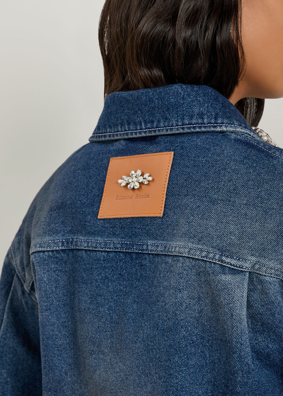 Simone Rocha Embellished Belted Denim Jacket - 5