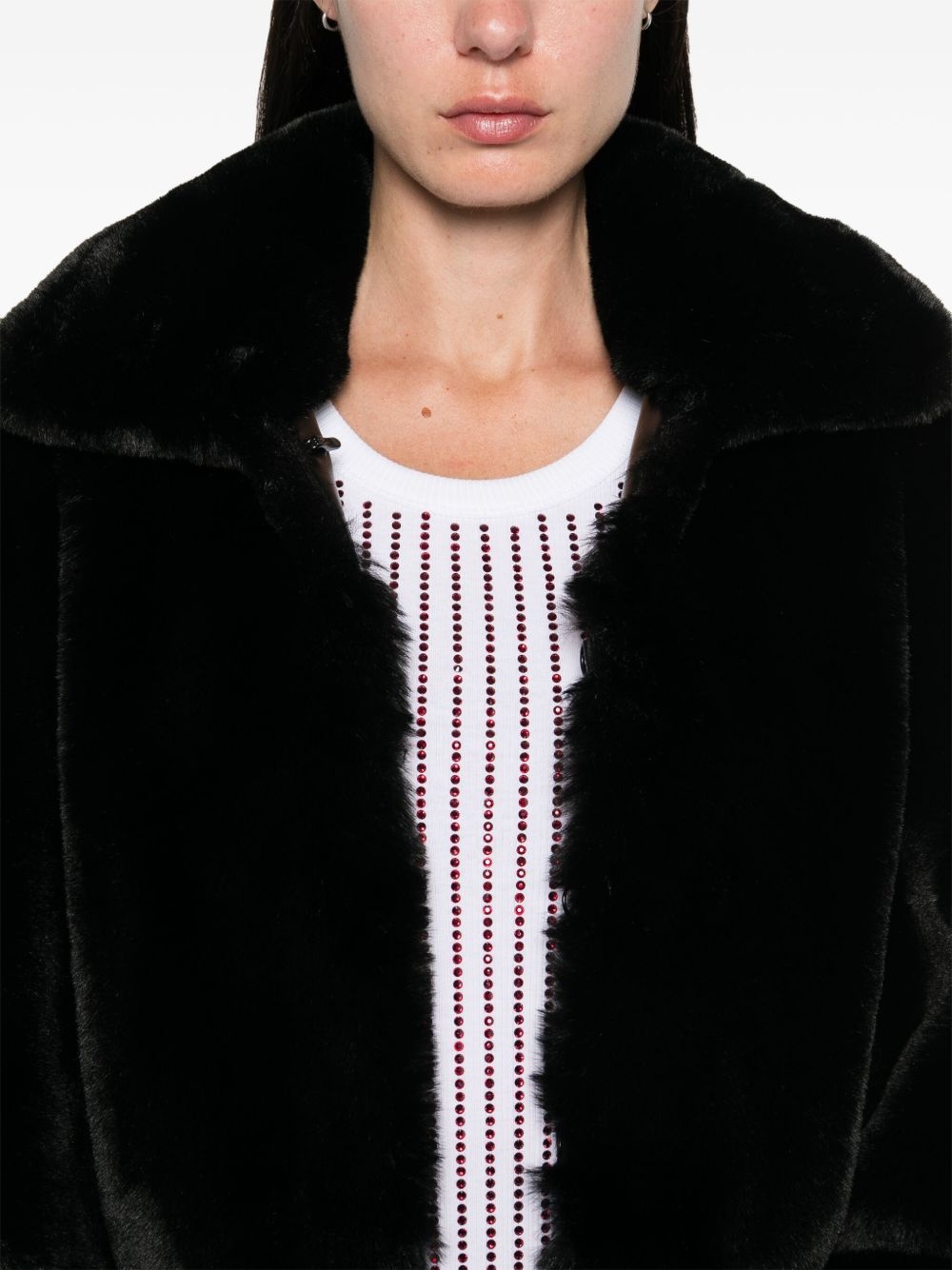 faux-fur cropped jacket - 5