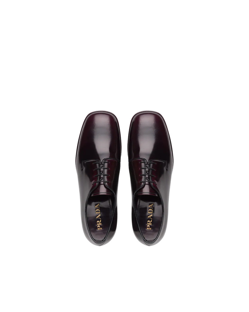 Brushed leather laced derby shoes 3