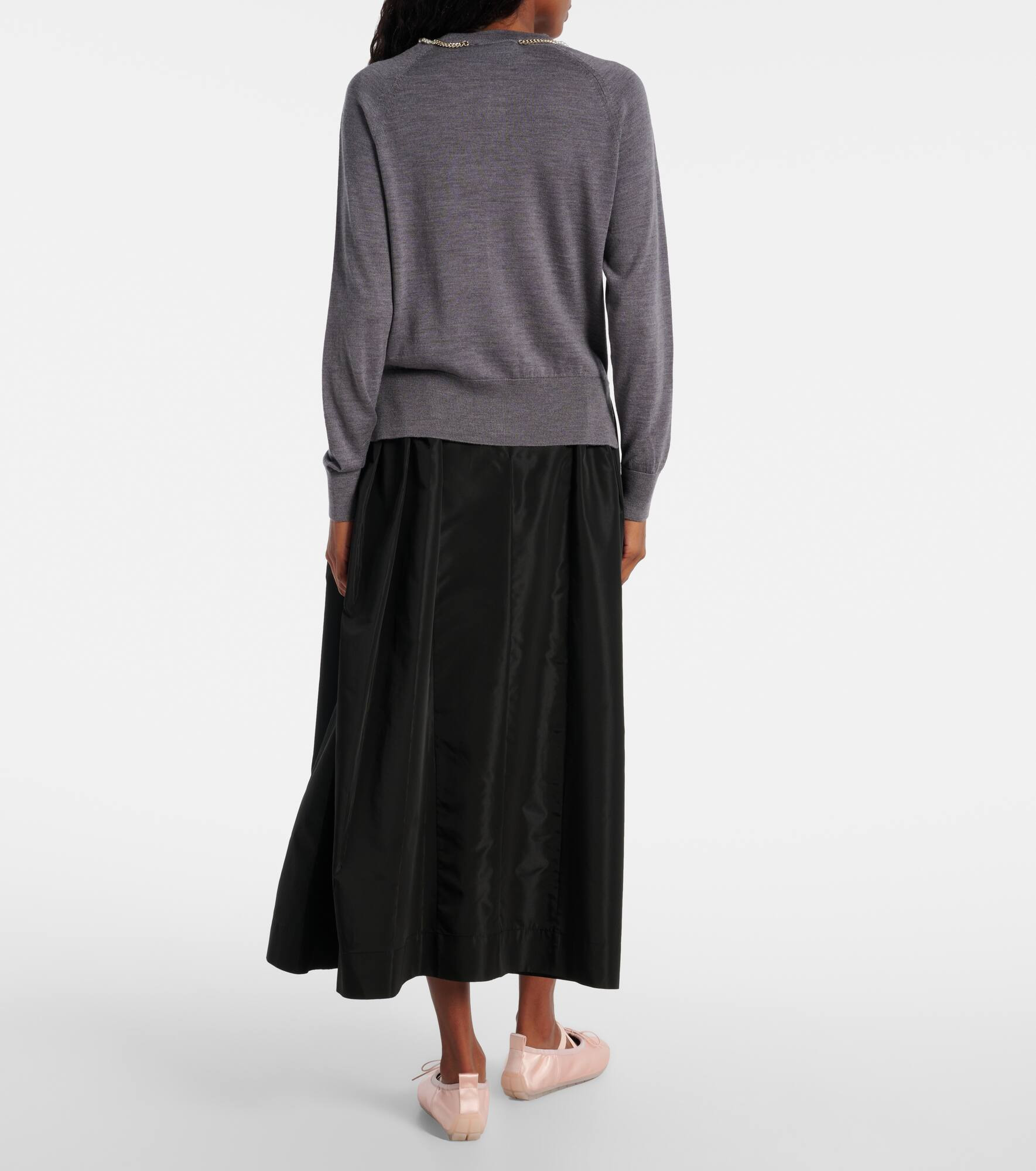 Embellished wool and silk cardigan - 3