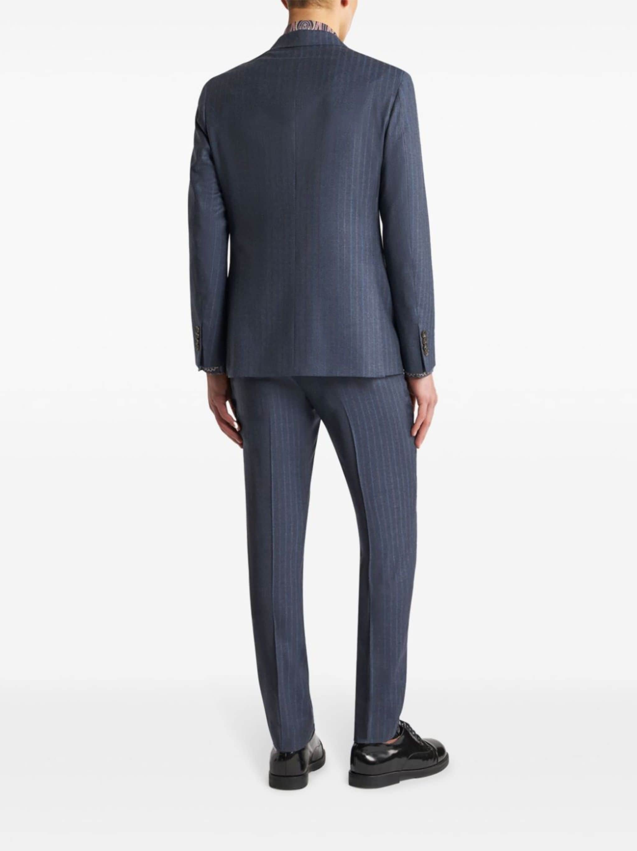 striped wool two-piece suit - 3