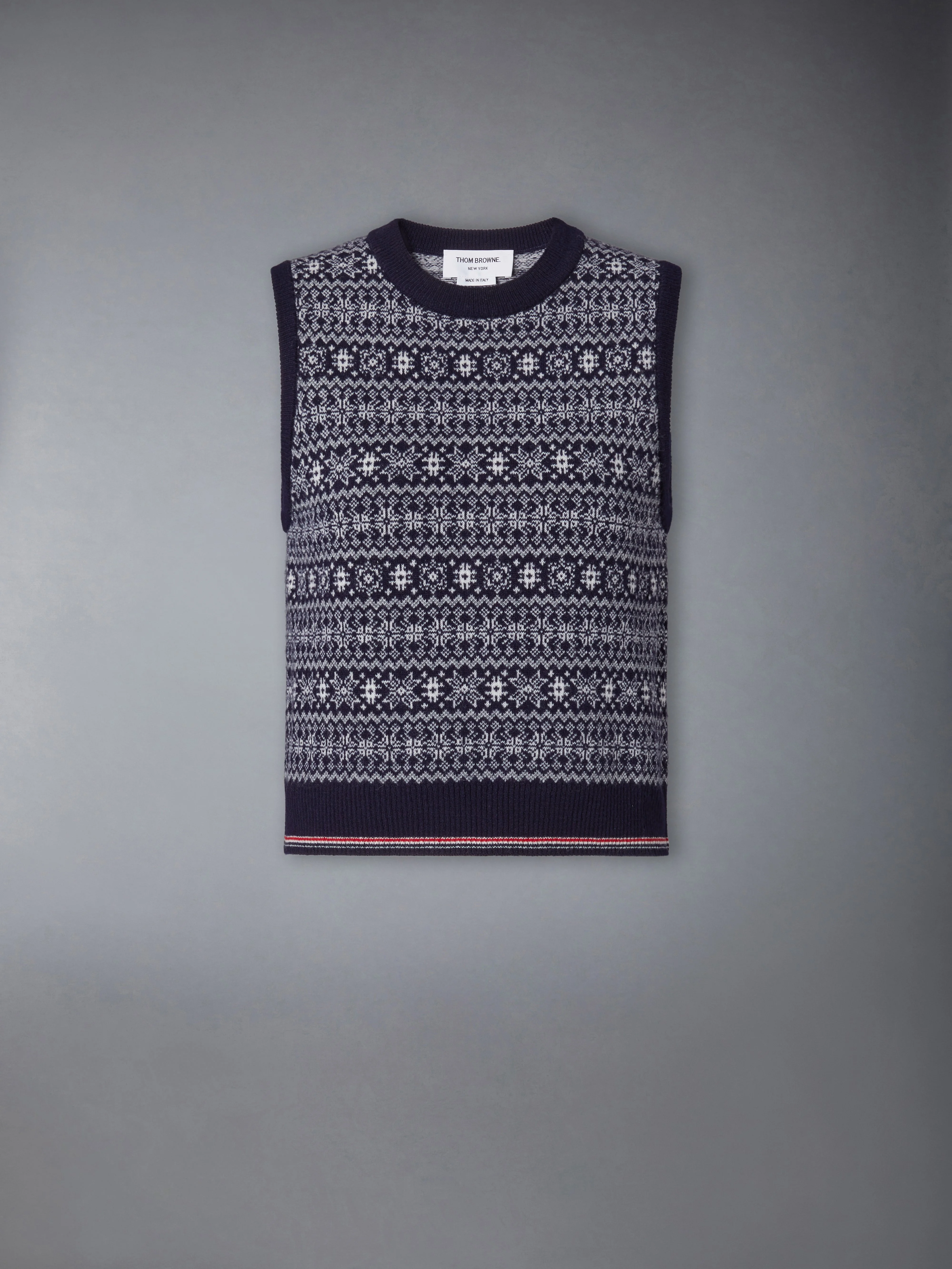 MERINO WOOL JACQUARD SNOWFLAKE SHELL TOP - 1