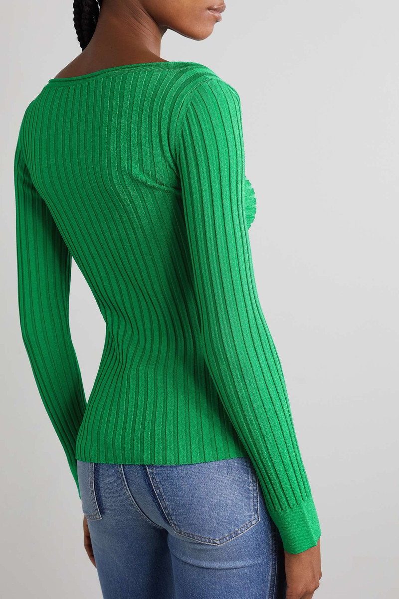 Cutout ribbed-knit sweater 3