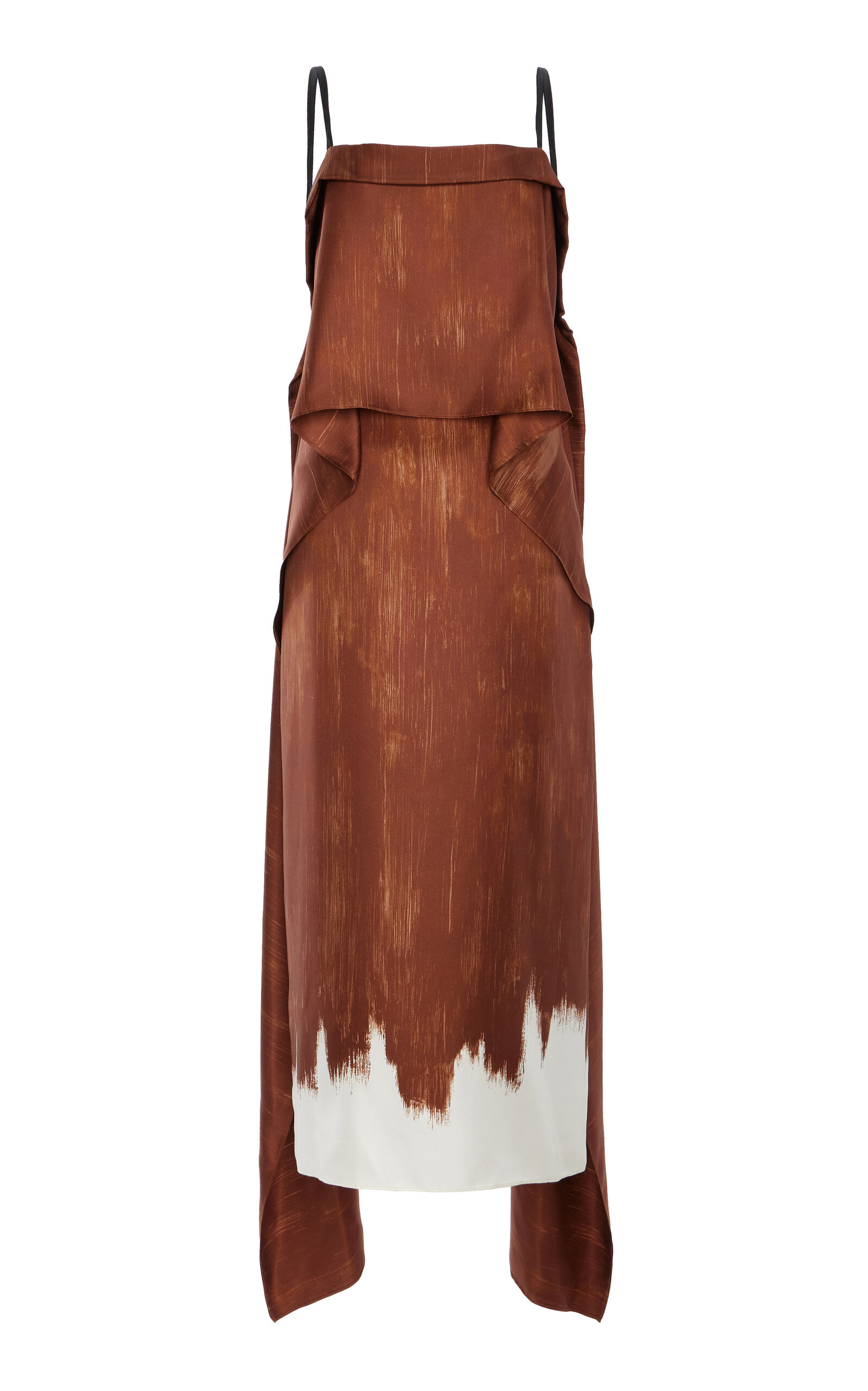 Wilma Double Printed Silk Dress brown - 1