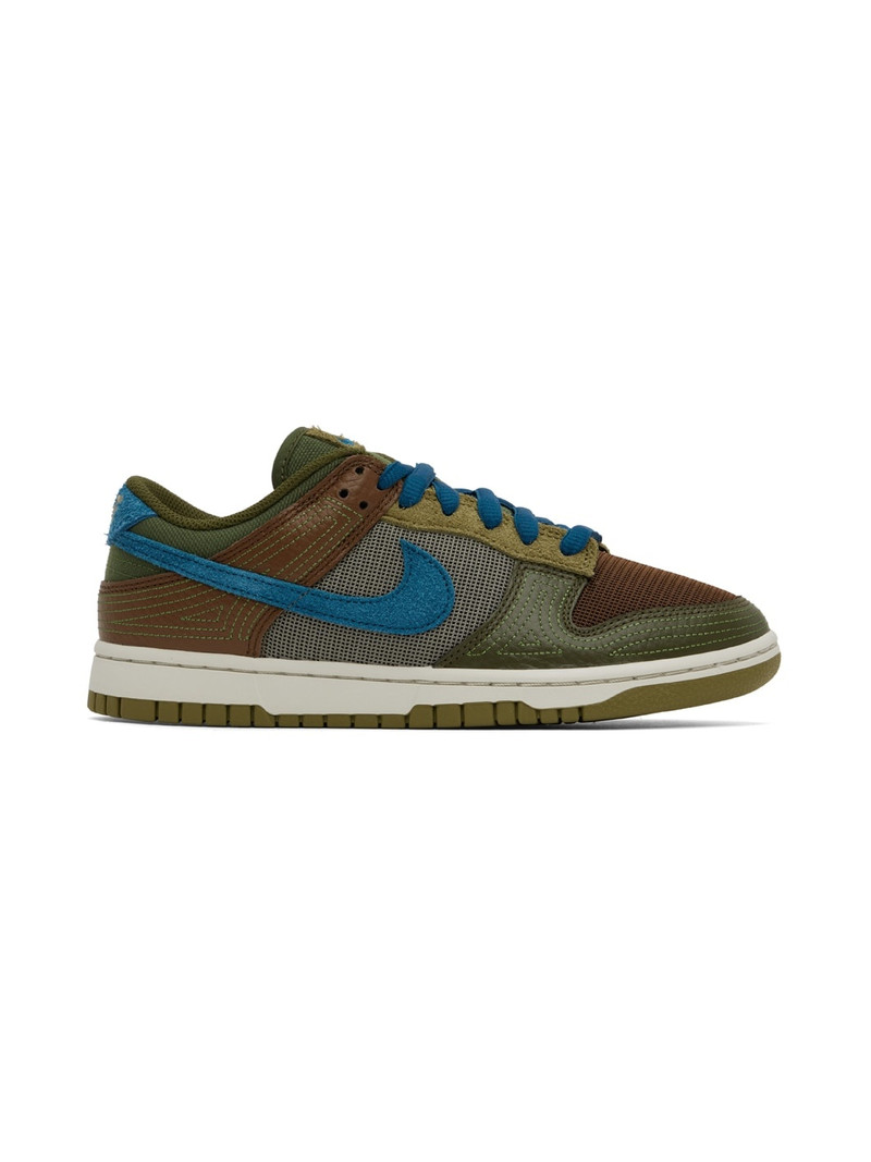 Brown & Green Dunk Low Jade Sneakers - 1
