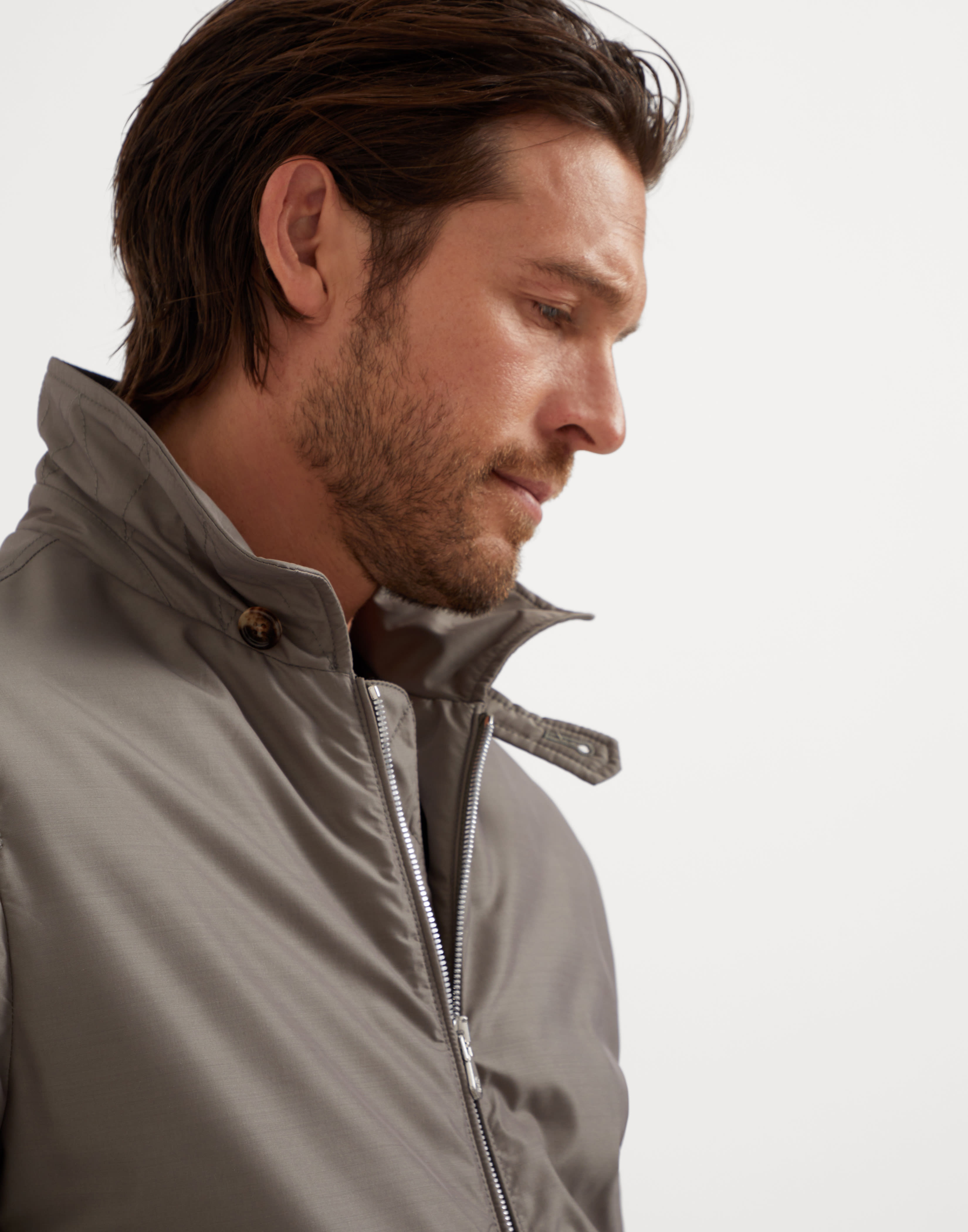 Virgin wool and silk techno poplin bomber jacket with Thermore® padding - 3