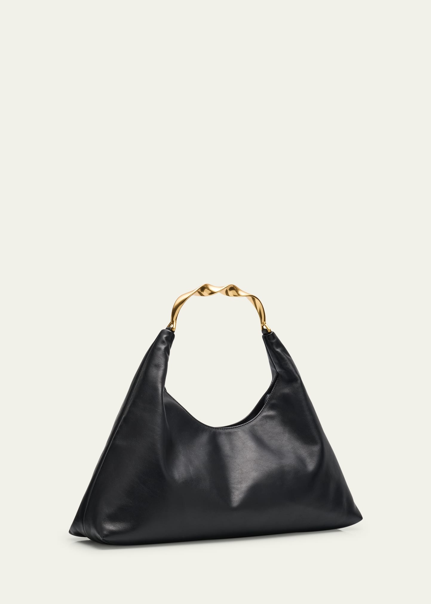 Twist Leather Hobo Bag - 3