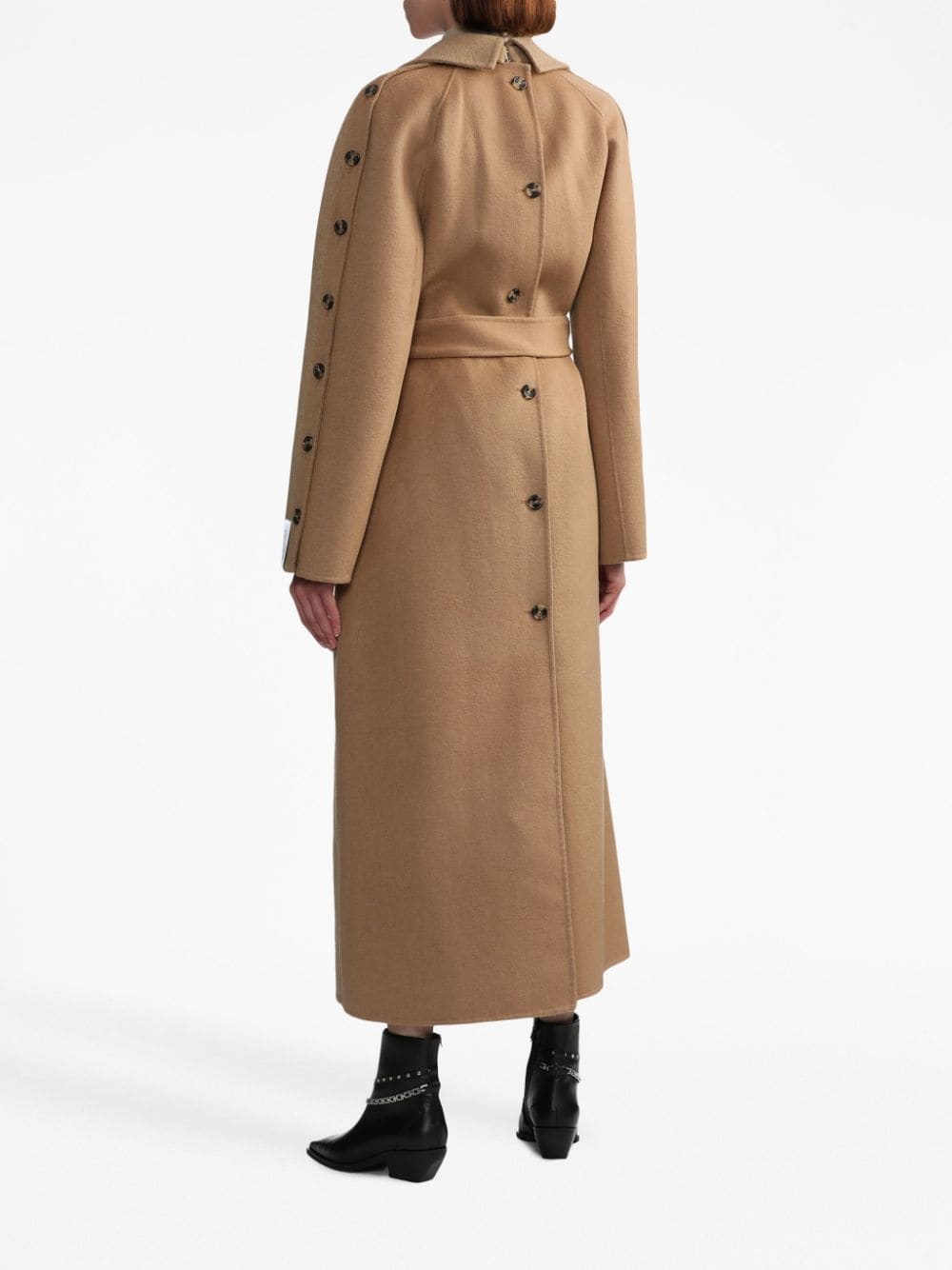 button-detail double-breasted maxi coat - 4