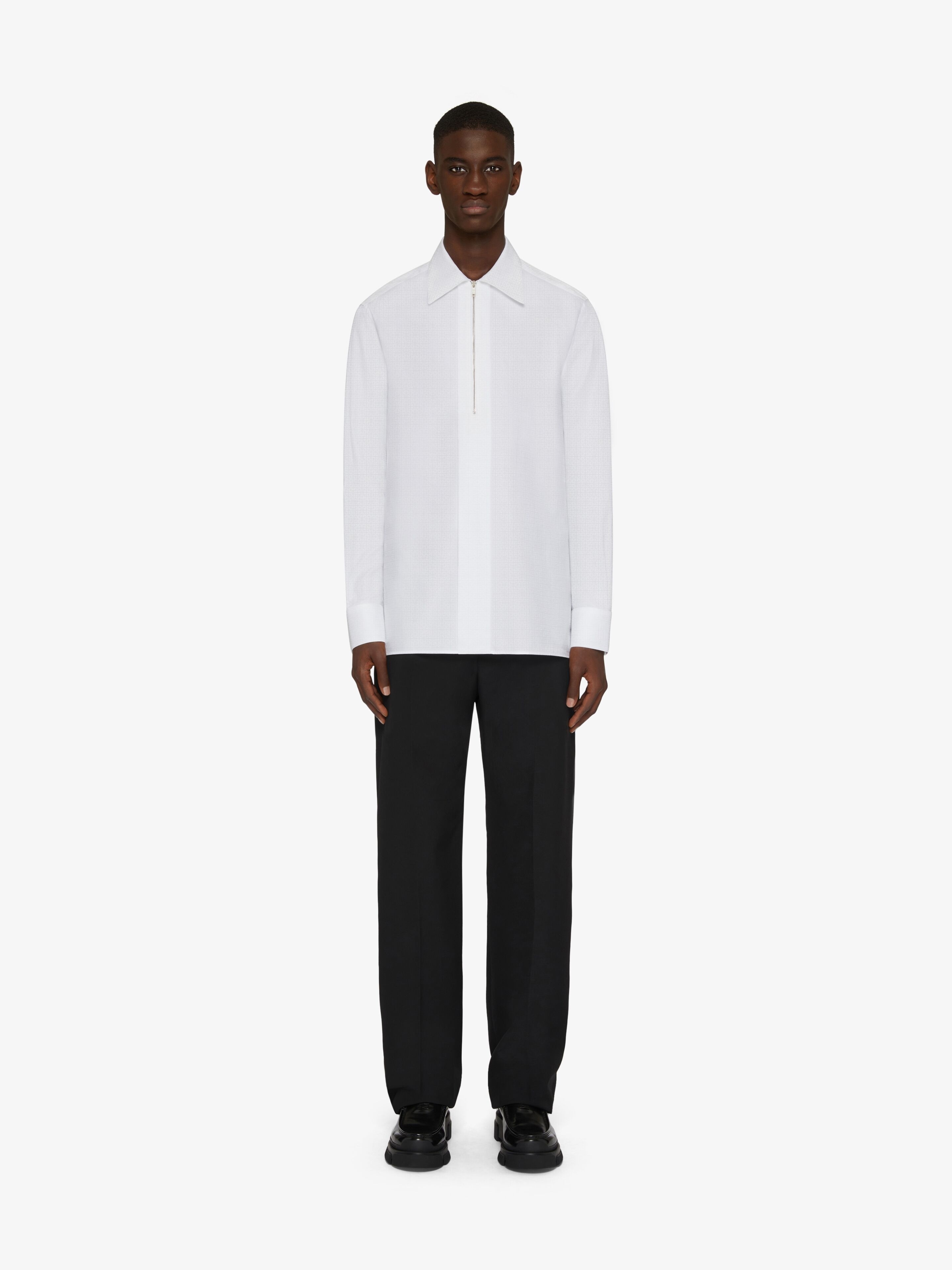 ZIPPED BOXY FIT SHIRT IN 4G JACQUARD - 2