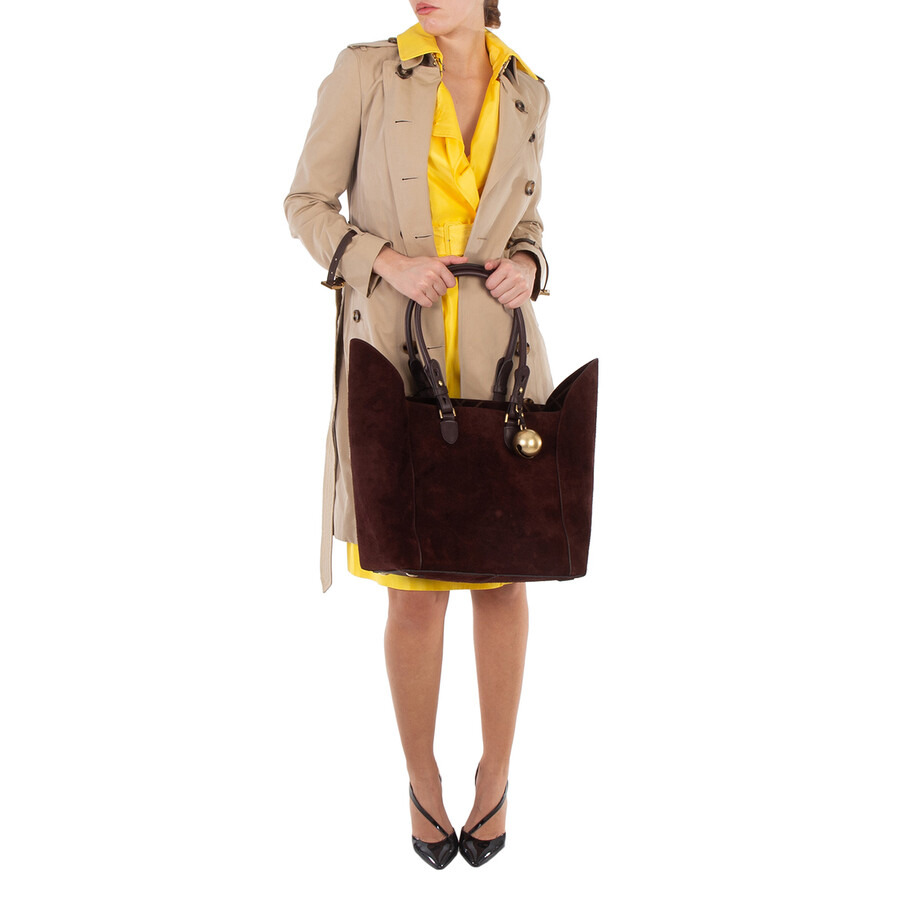Burberry Ladies Suede Medium Shield Top Handles Tote - 3