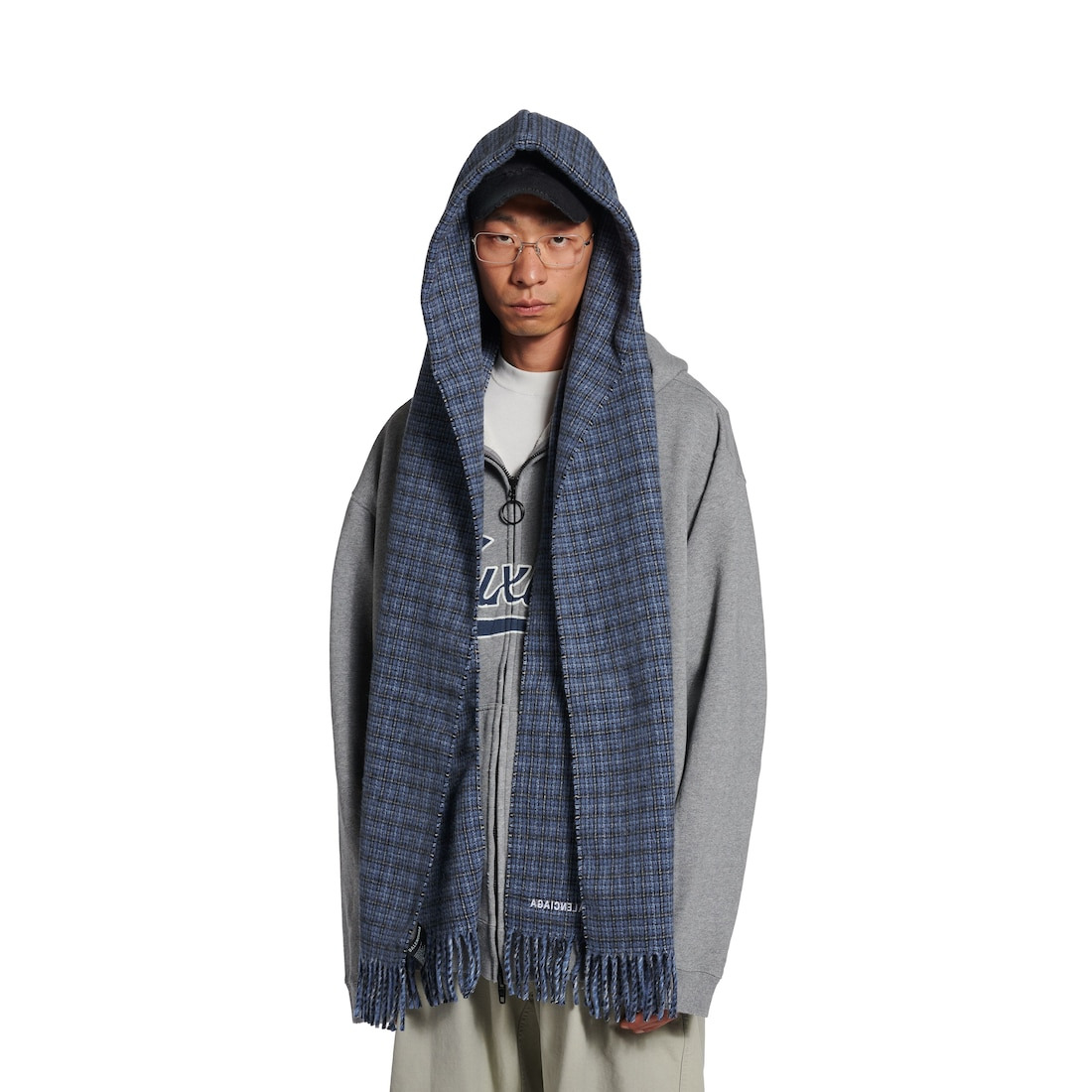 Men's Hooded Scarf in Blue - 5