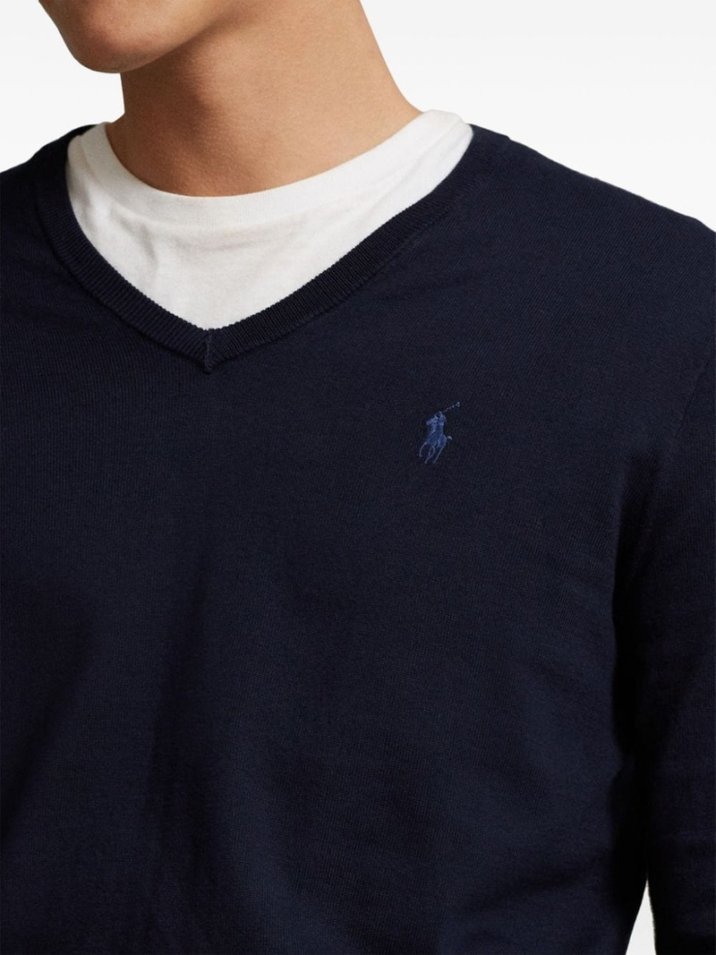 logo embroidered V-neck jumper 5