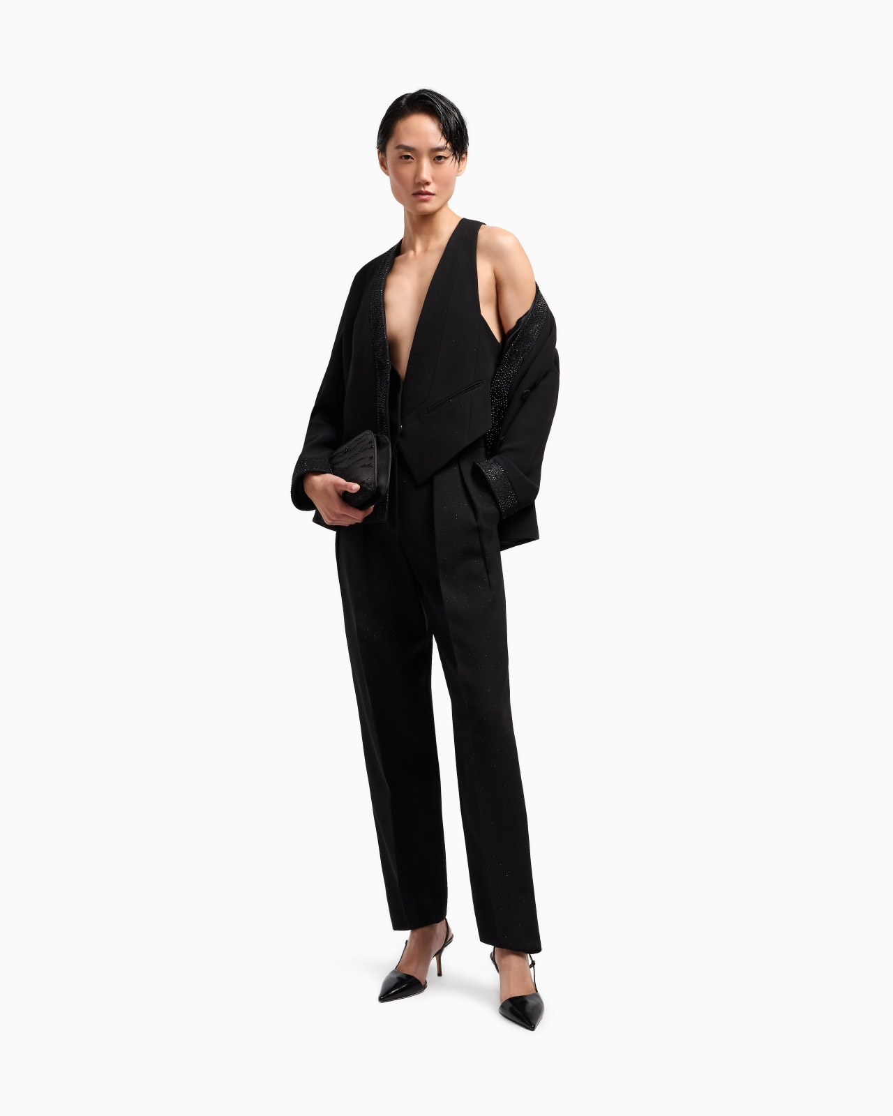 GLITTER JACQUARD SILK-CADY SINGLE-BREASTED JACKET - 2