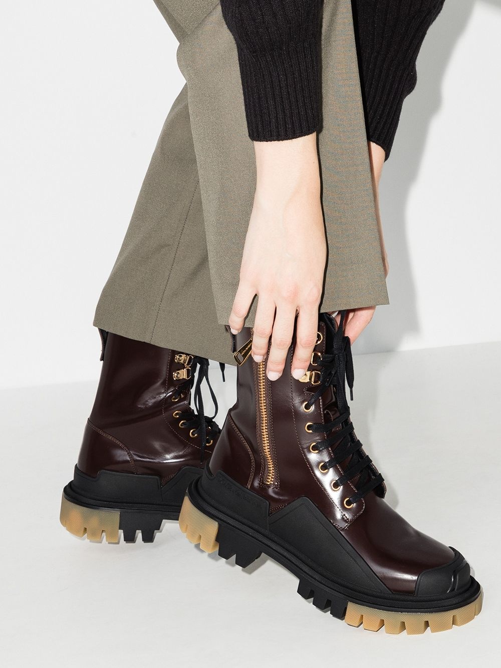 military-style chunky boots - 3