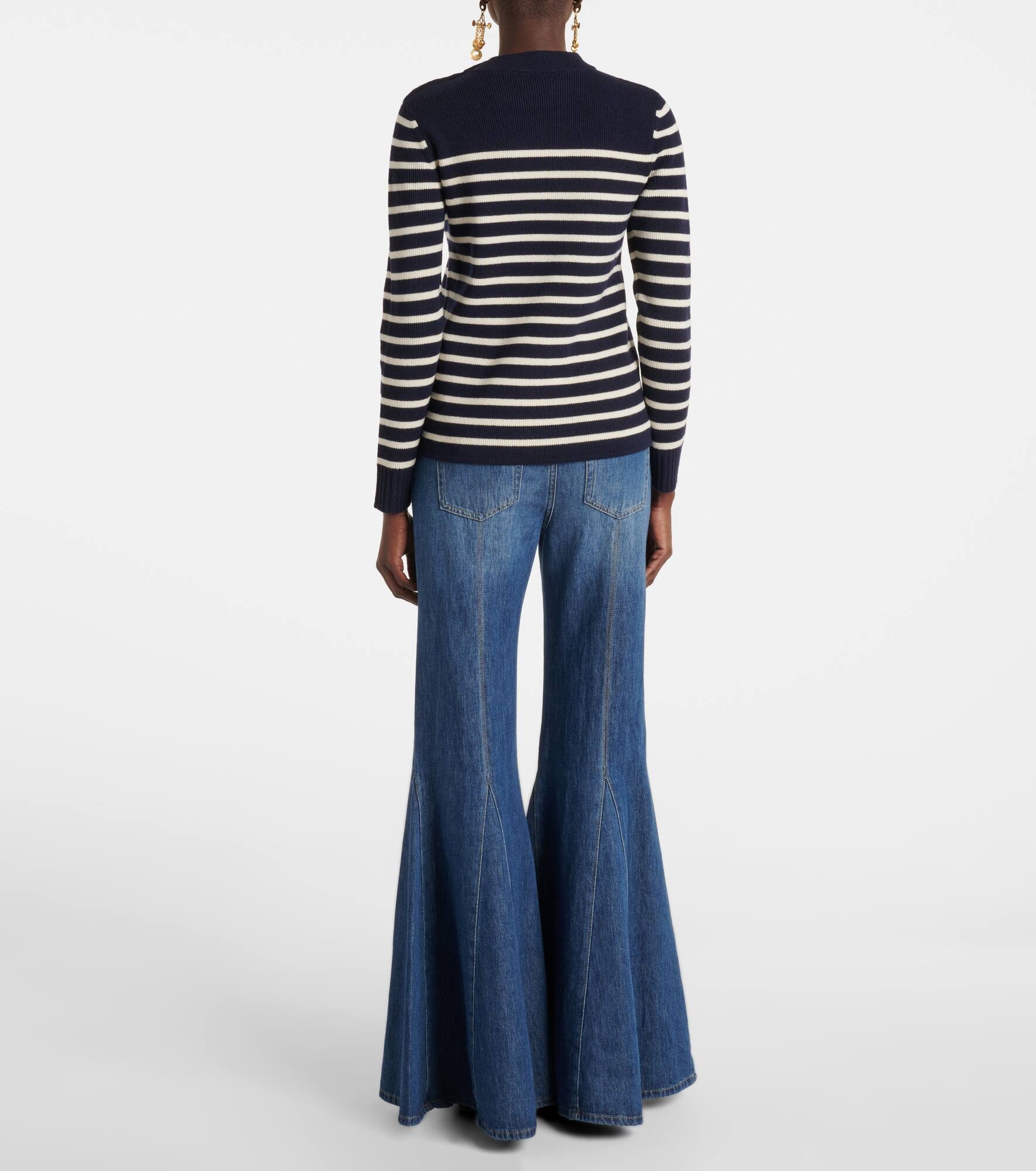 Striped wool and cashmere sweater - 3