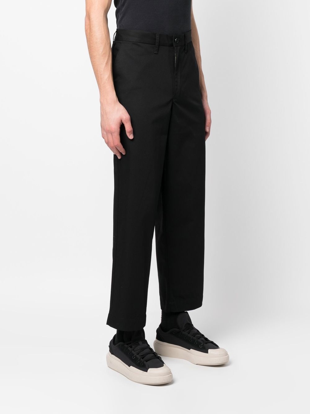 logo patch straight-leg trousers - 3