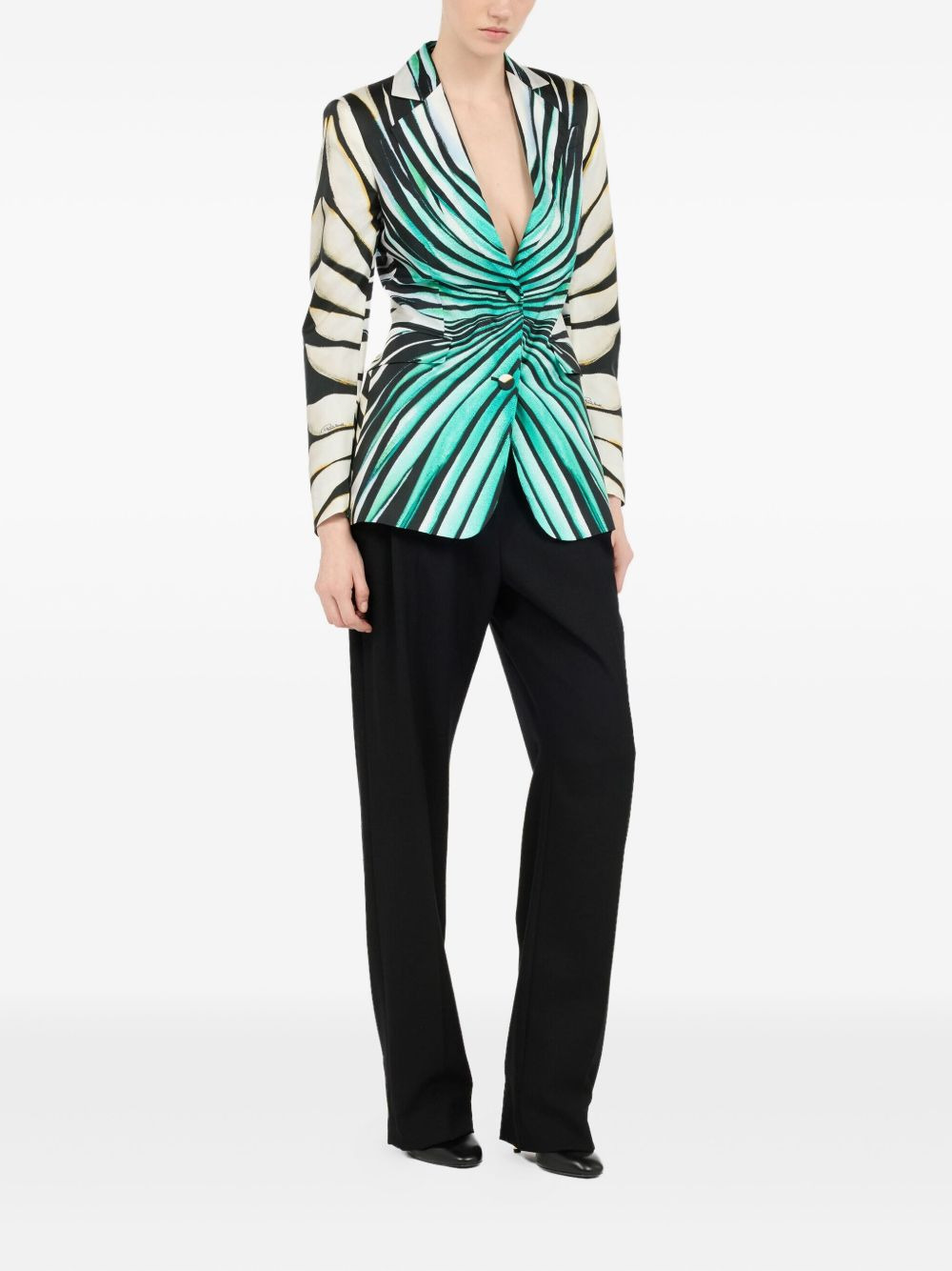 printed blazer - 3