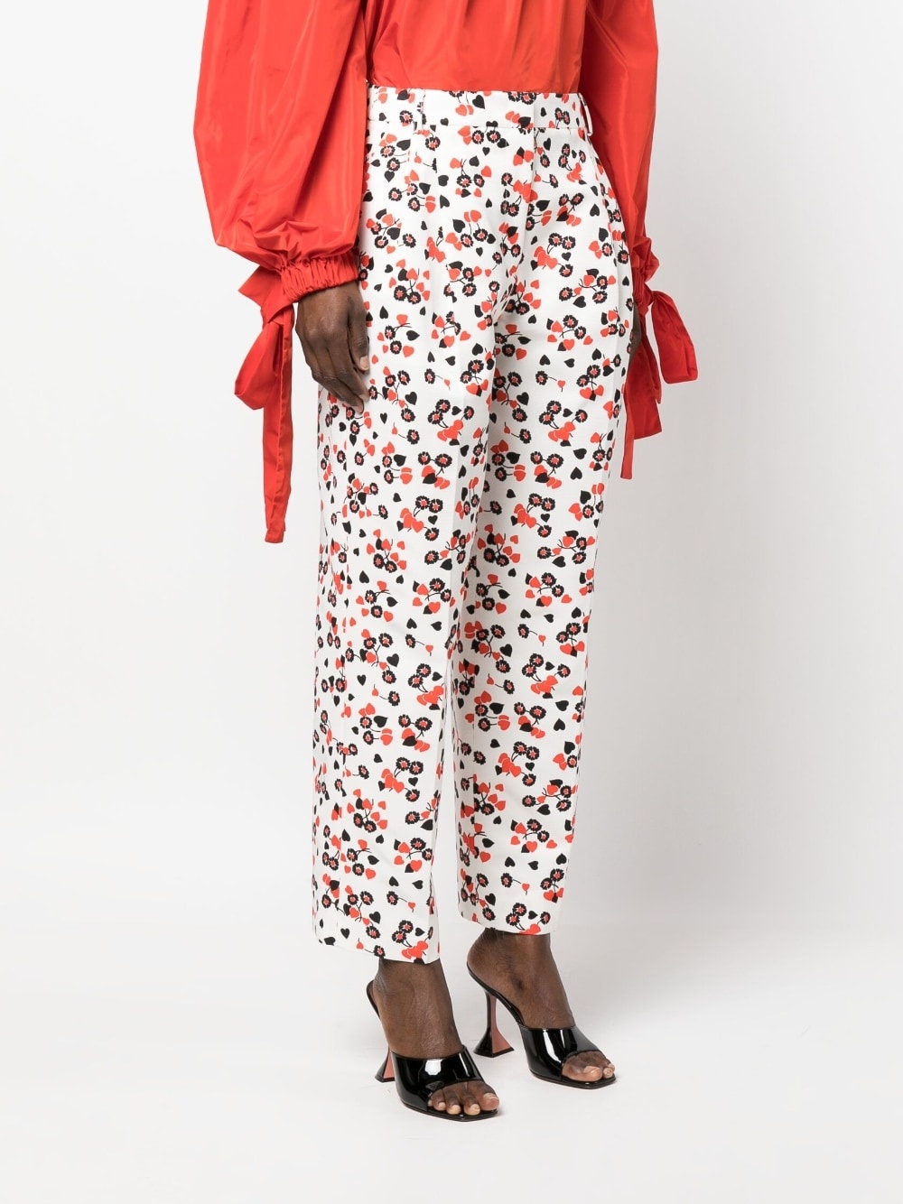 floral-print high-waist trousers - 3