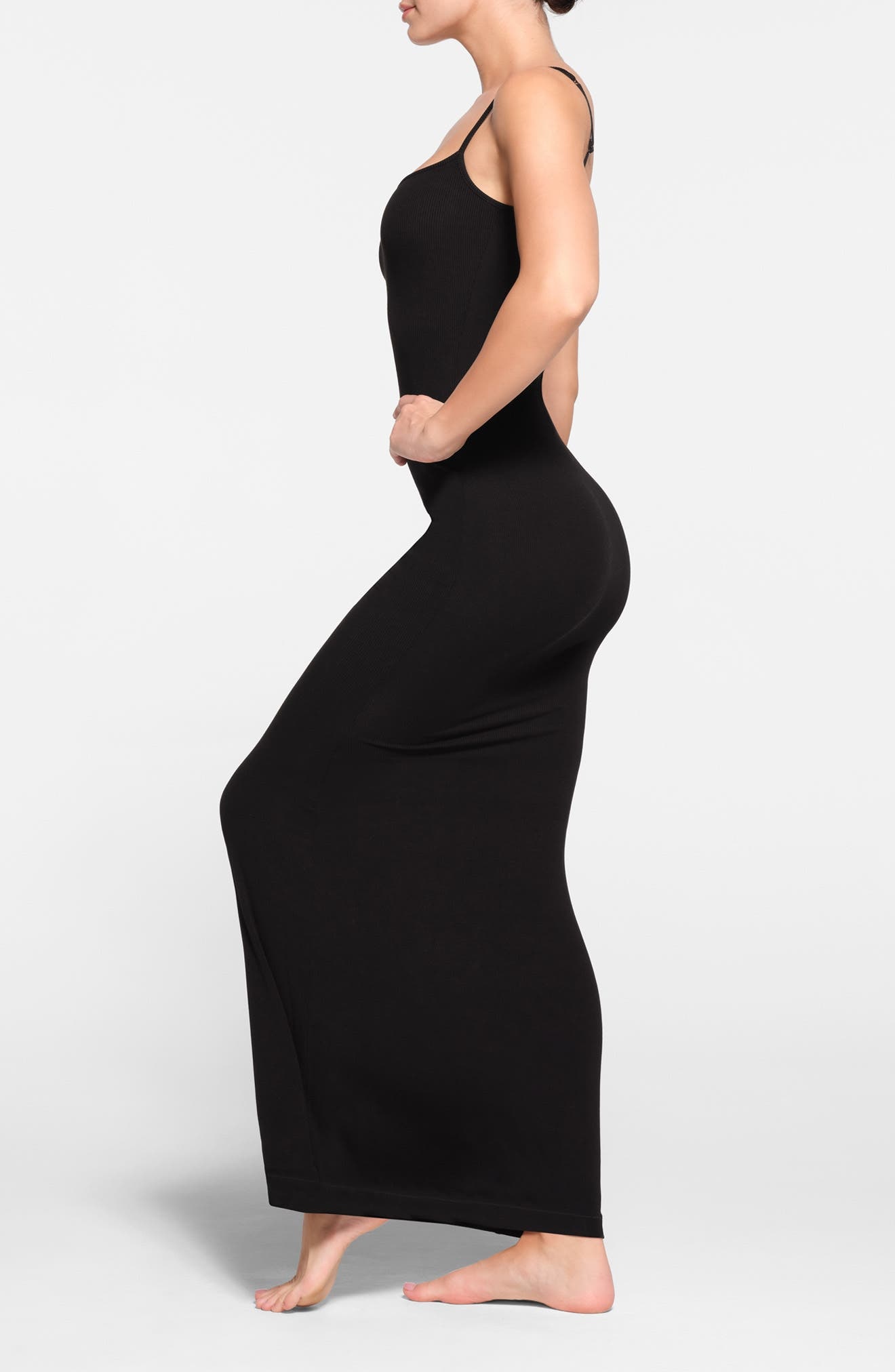 SKIMS Soft Lounge Long Slipdress in Onyx at Nordstrom - 3