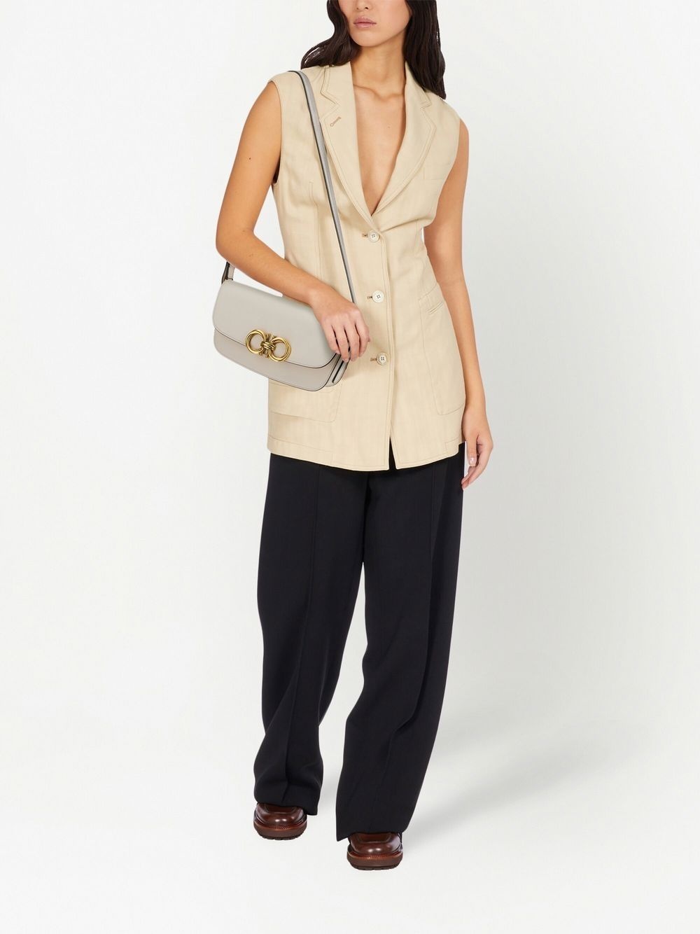 Trapezio leather shoulder bag - 2