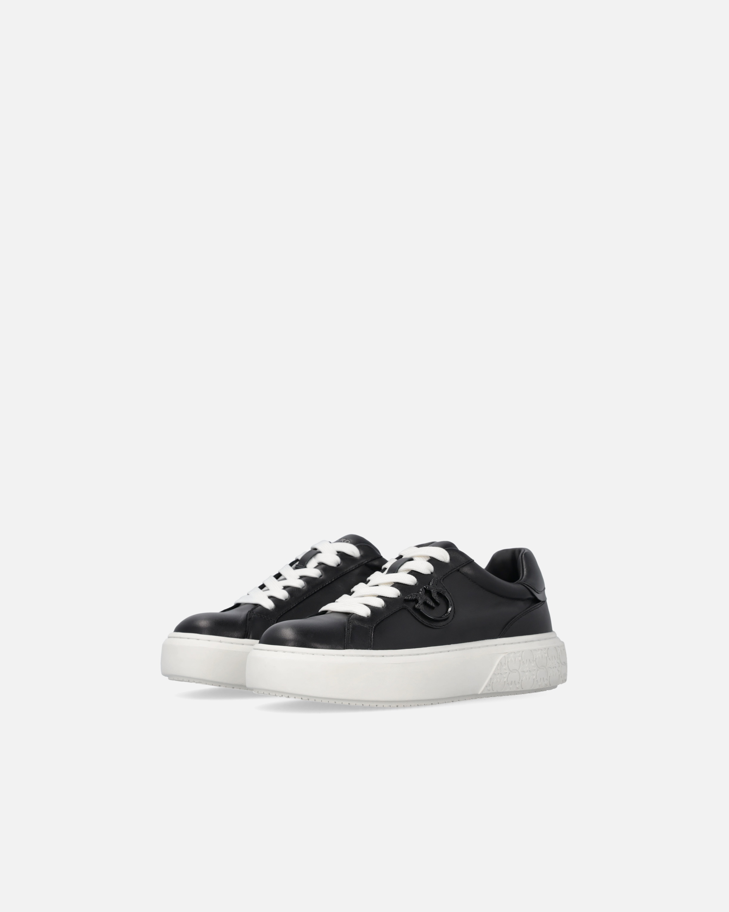 PINKO LEATHER TENNIS SHOES WITH PLATFORM SOLE | REVERSIBLE