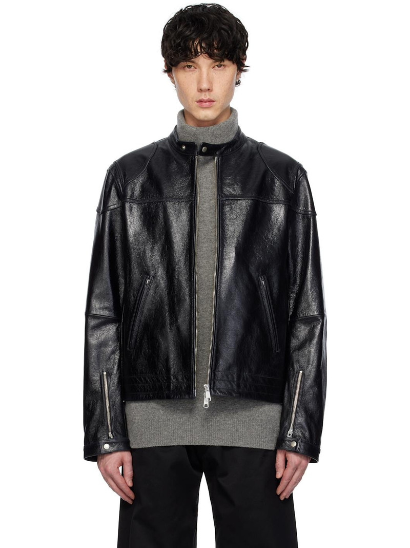 Black Mavericks Motorcycle Leather Jacket 1