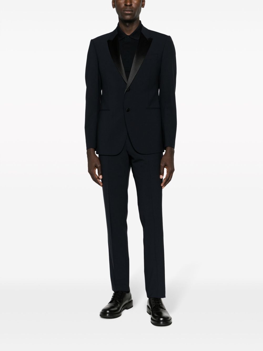 peak-lapels wool blend suit - 2