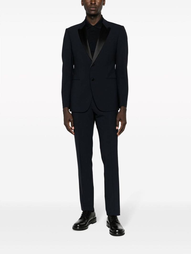 EMPORIO ARMANI peak-lapels wool blend suit outlook