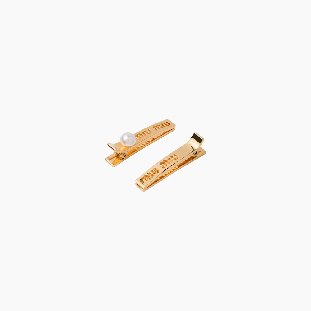 Miu Logo hair clips - 4