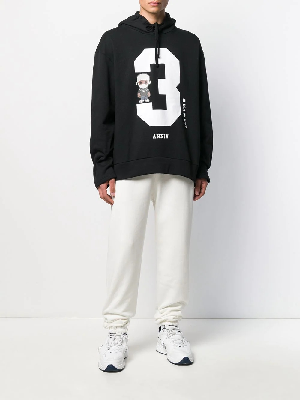 number 3 print hoodie - 2