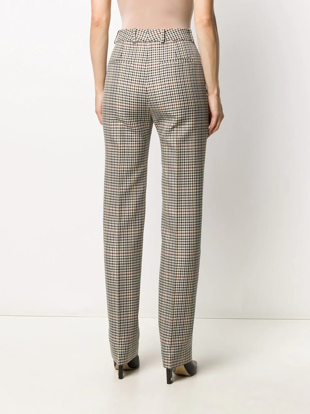 high-rise check trousers - 4