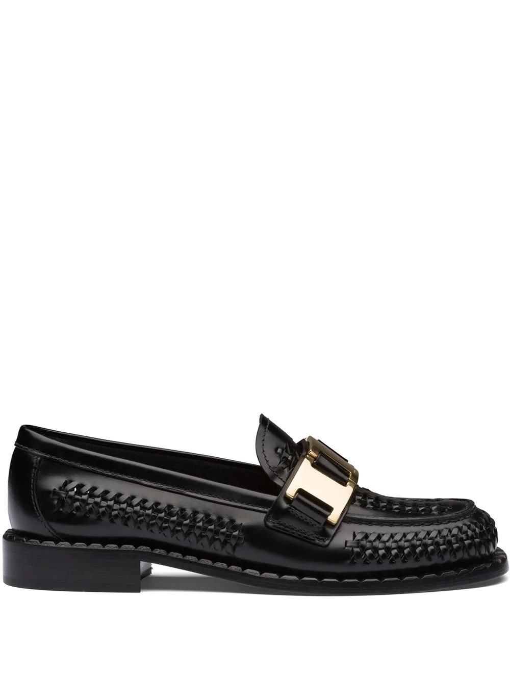 buckled woven loafers - 1