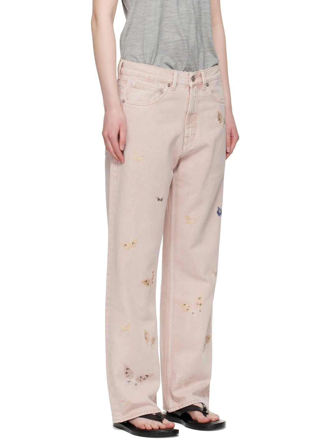 Beige Third Cut Jeans - 2