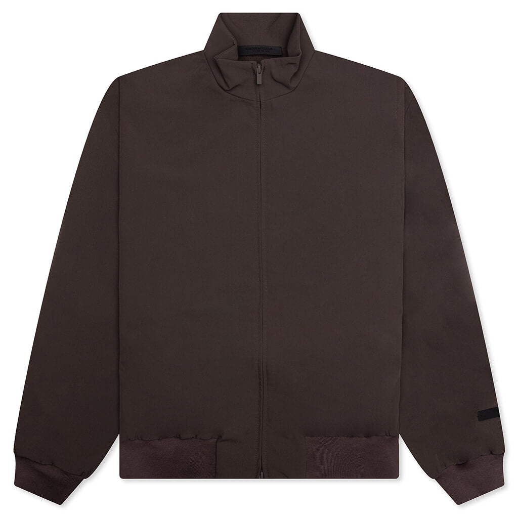 BONDED NYLON BOMBER JACKET - BROWN - 1