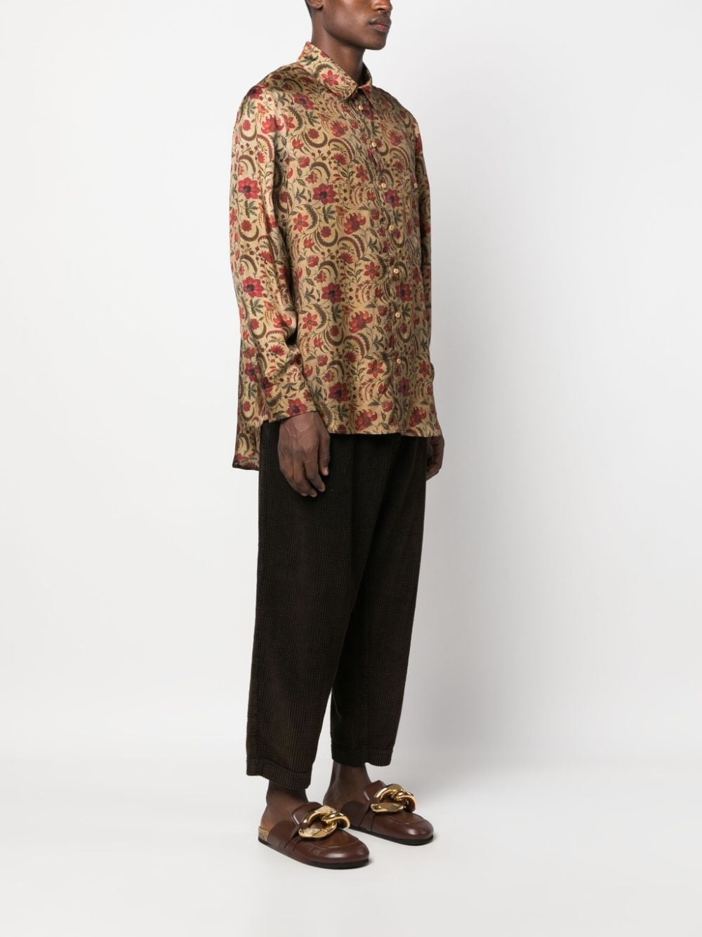 floral-print long-sleeved shirt - 3