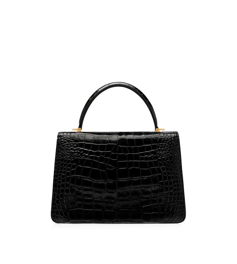 SHINY STAMPED CROCODILE LEATHER WHITNEY MEDIUM TOP HANDLE 3