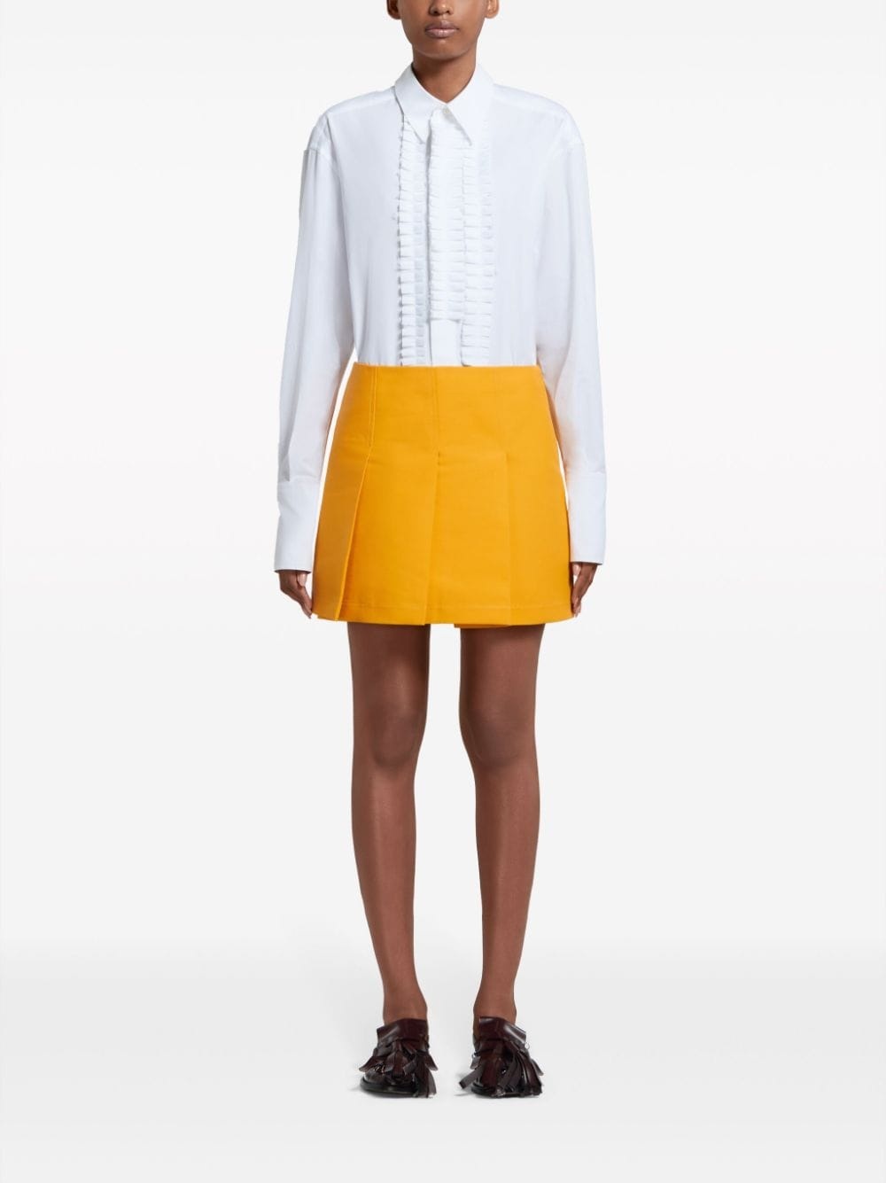 pleated cotton miniskirt - 2