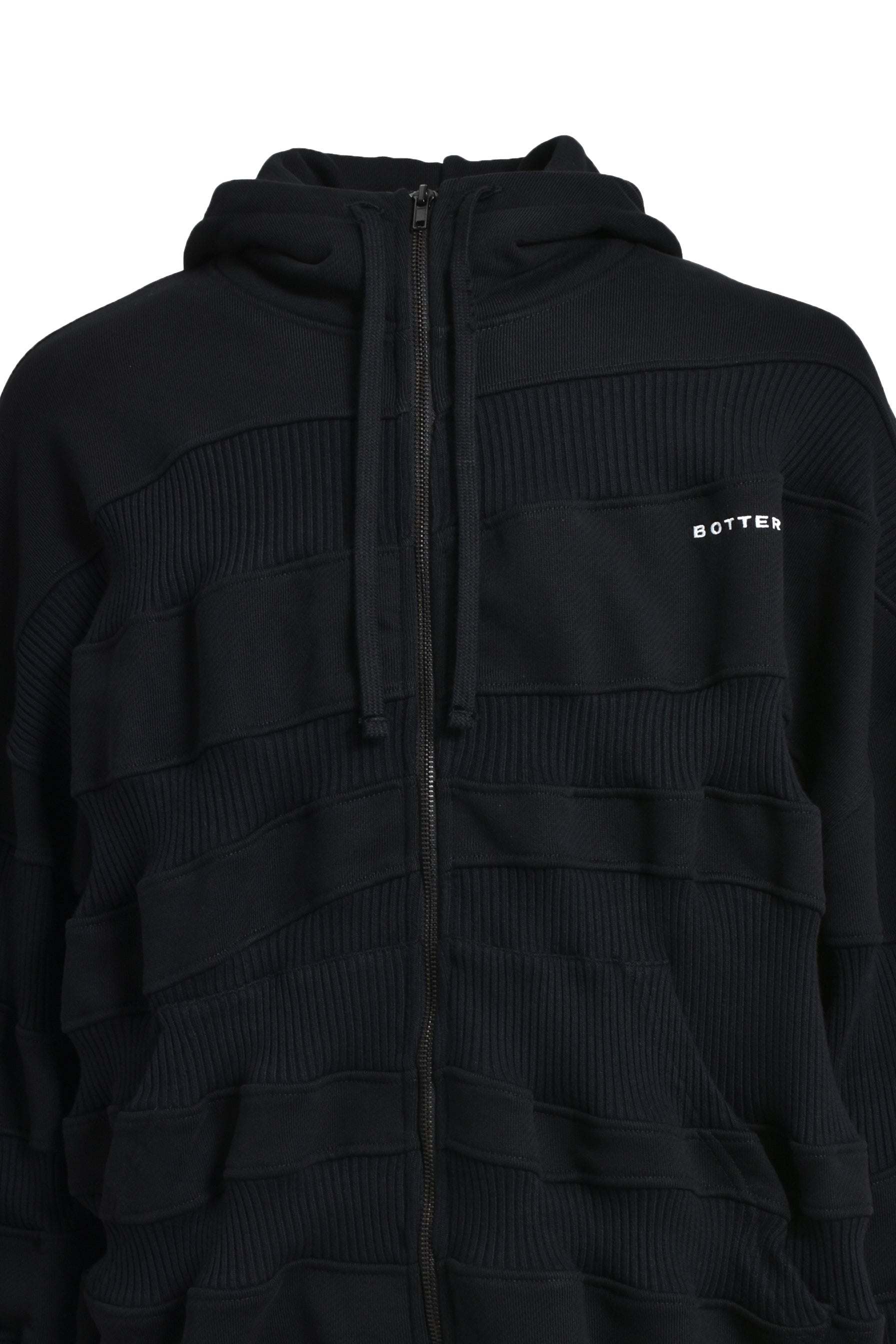 RIB ZIP HOODIE / BLK - 4