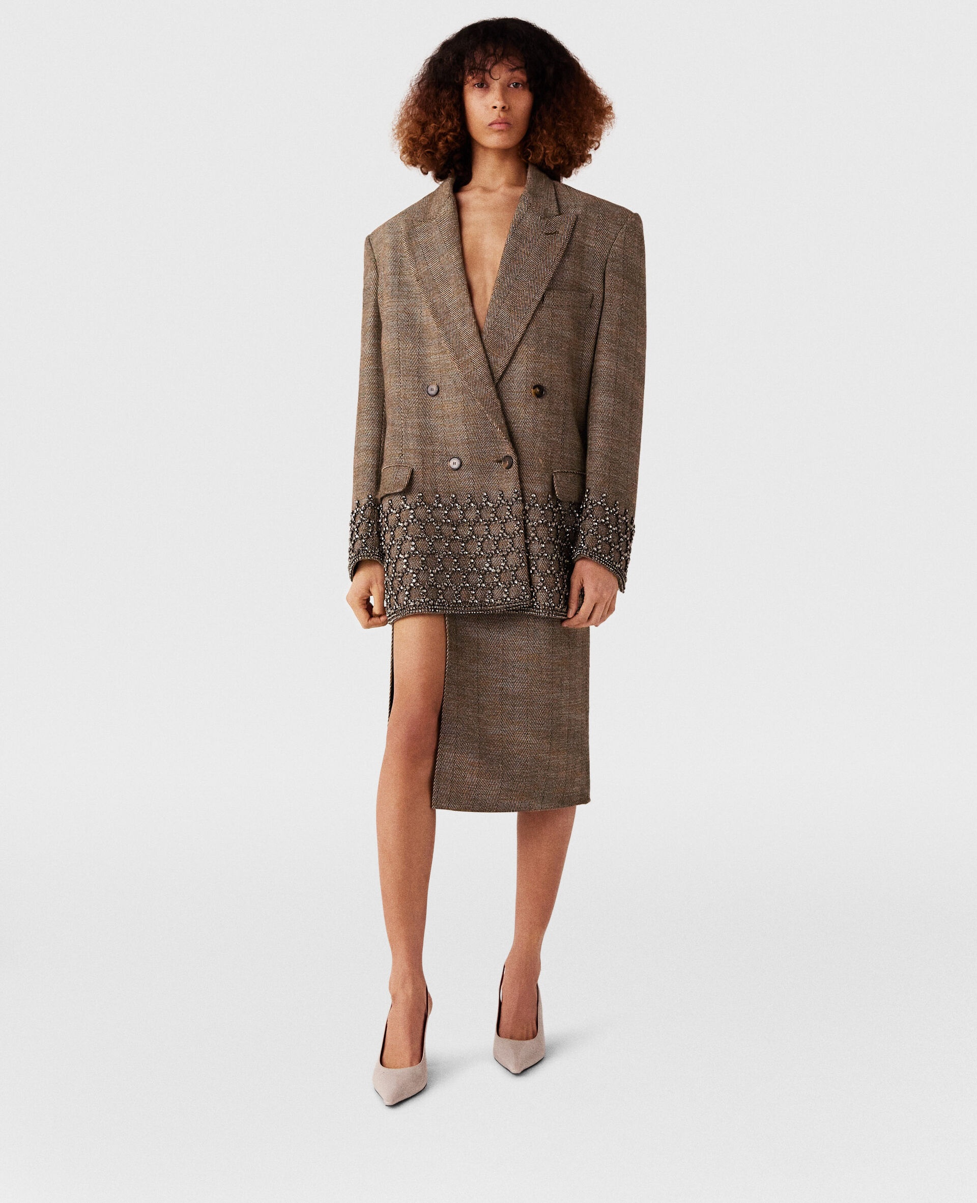 Crystal Cage Oversized Blazer - 6