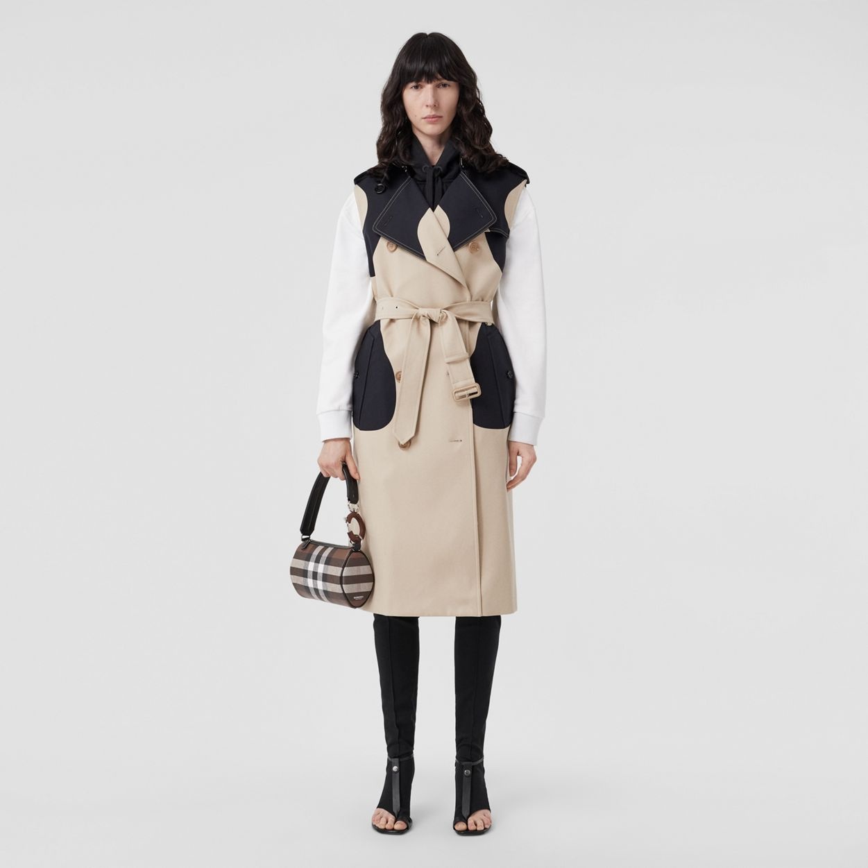 Mini Check and Leather Rhombi Bag - 6