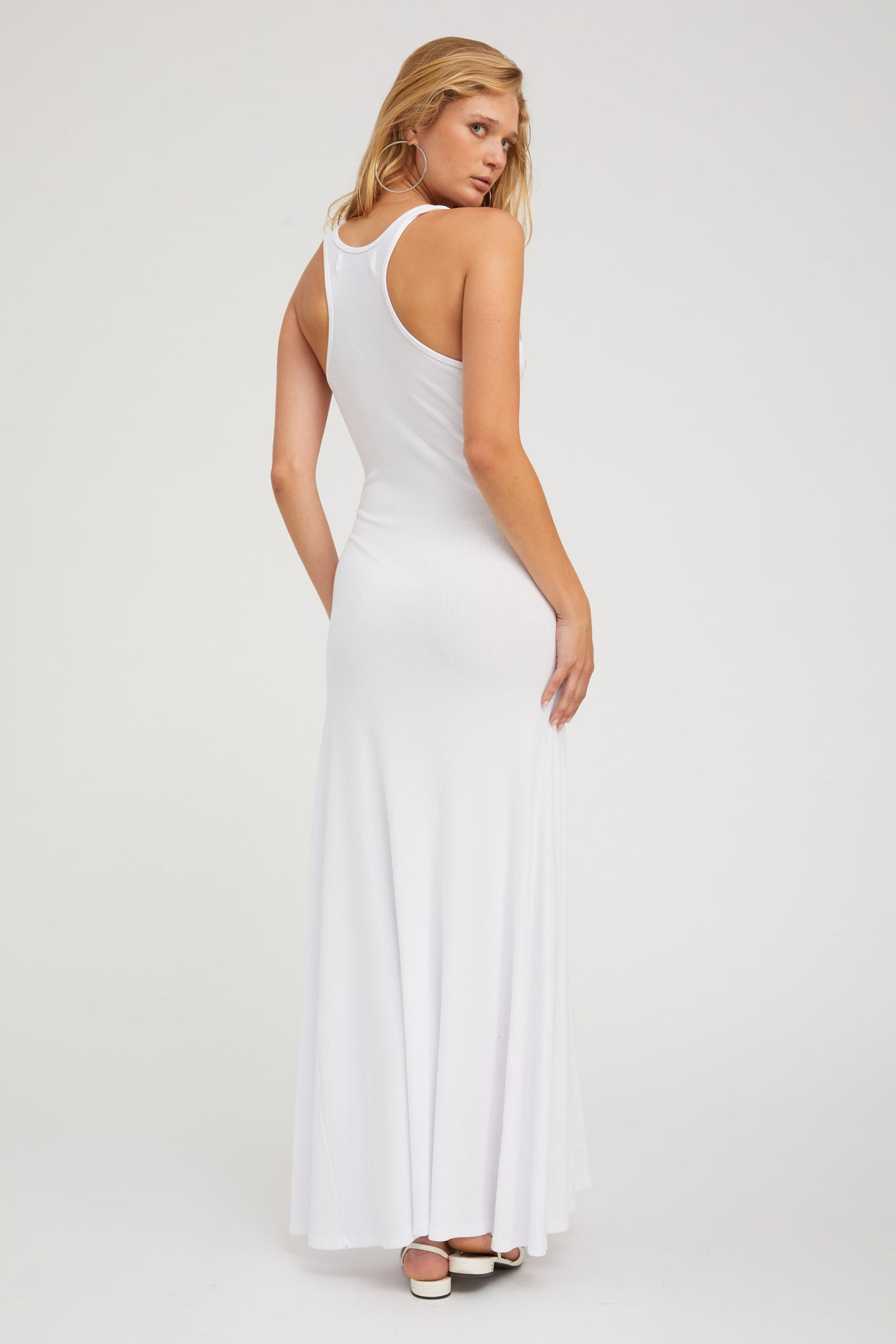 WHITE RIB TANK MAXI DRESS - 4