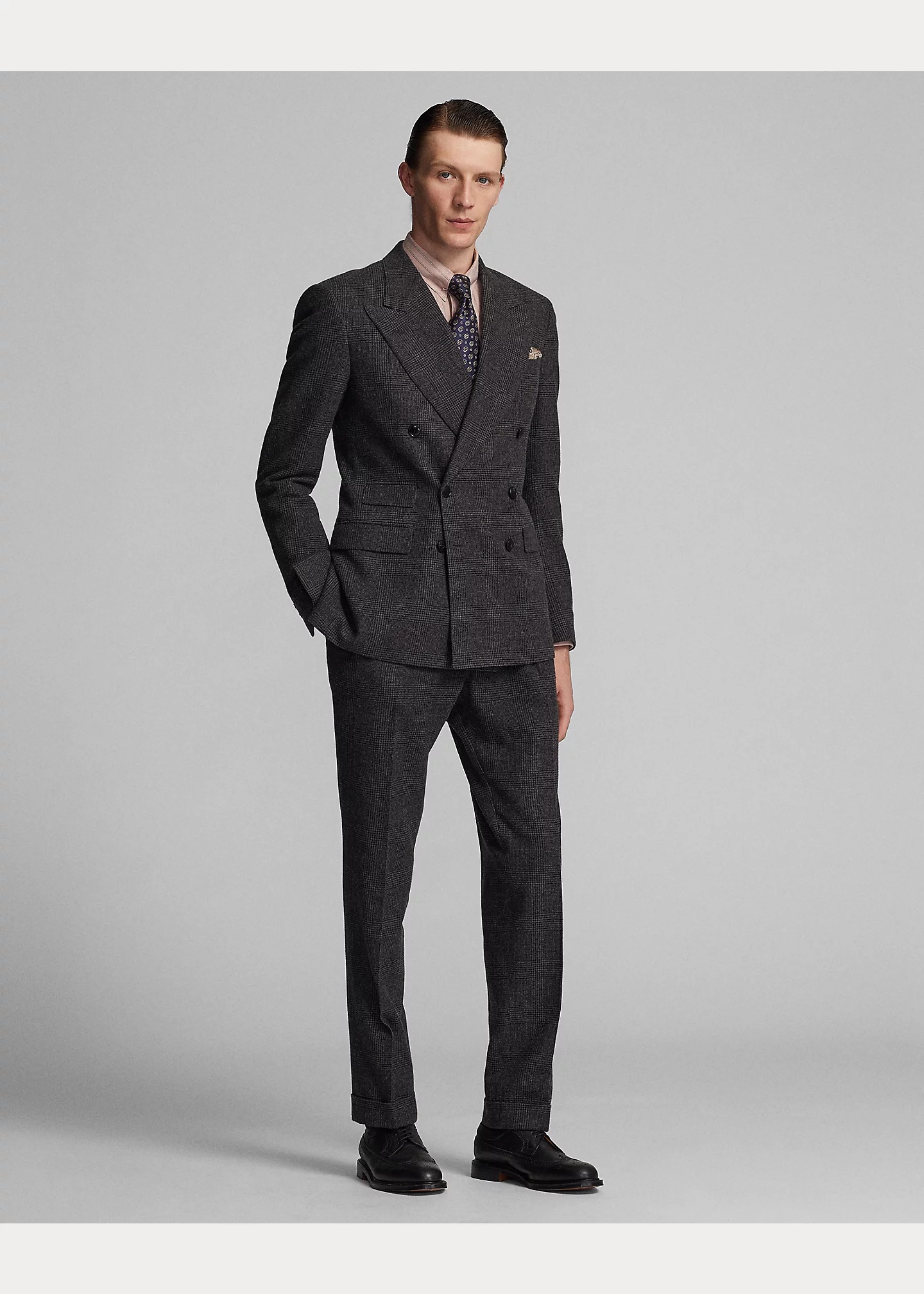 Slim Fit Plaid Tweed Suit Trouser - 2