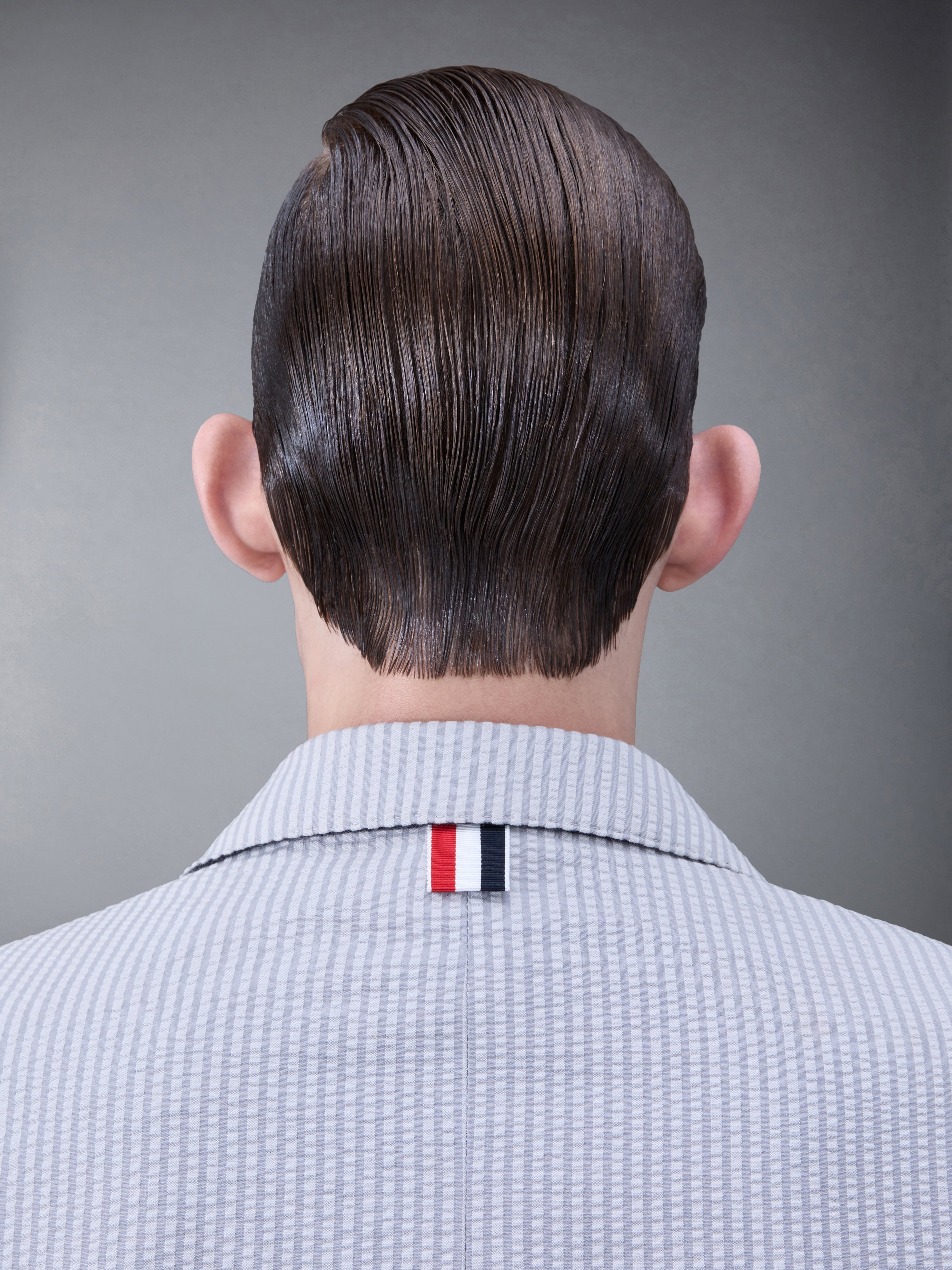 stripe-print seersucker cotton blazer - 6